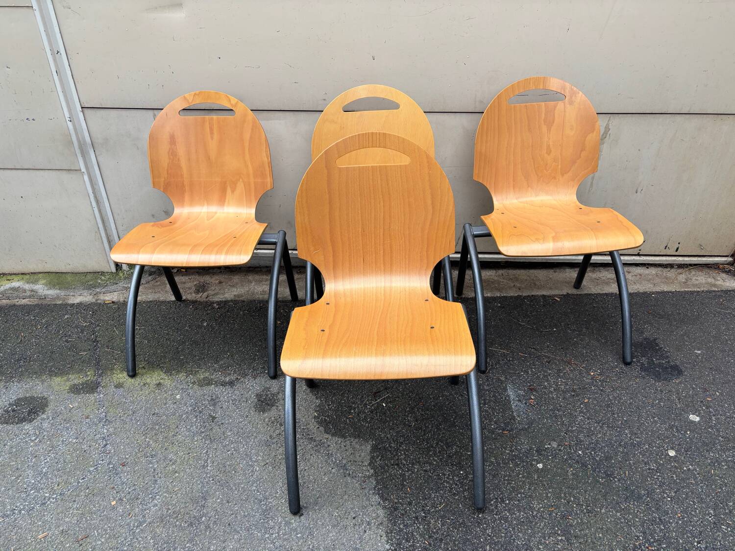 Set of 4 industrial style chairs