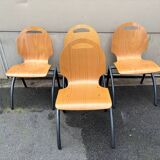 Set of 4 industrial style chairs