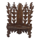 Carved wooden corner shelf