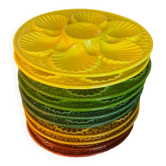 10 assiettes à huître colorées