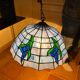 Grande suspension  en verre vitrail style Tiffany