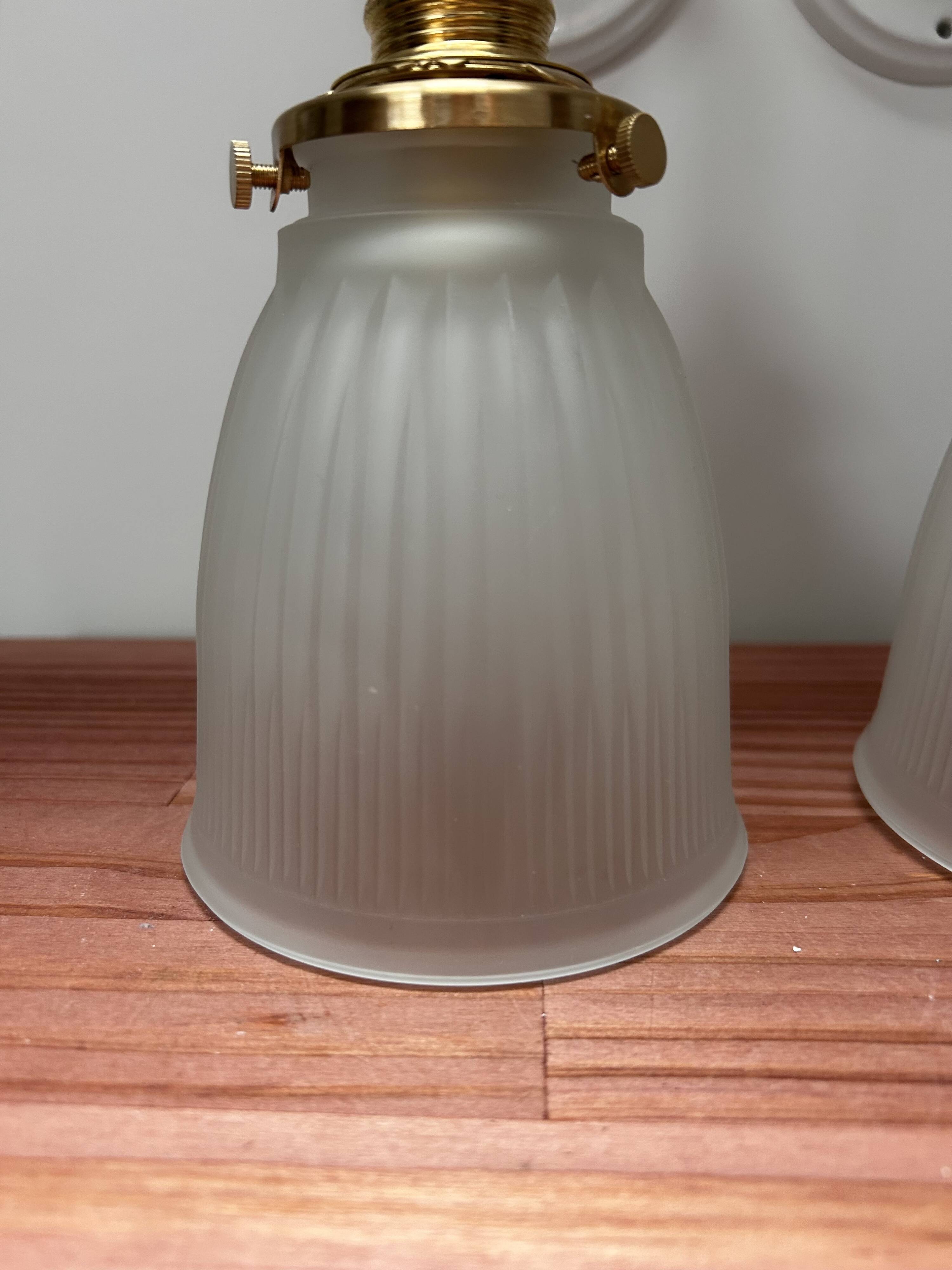 Pair of glass tulip wall sconces