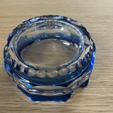 Cendrier en verre cristal bleu cobalt