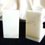 Pair of alabaster elephant bookends, library accessories