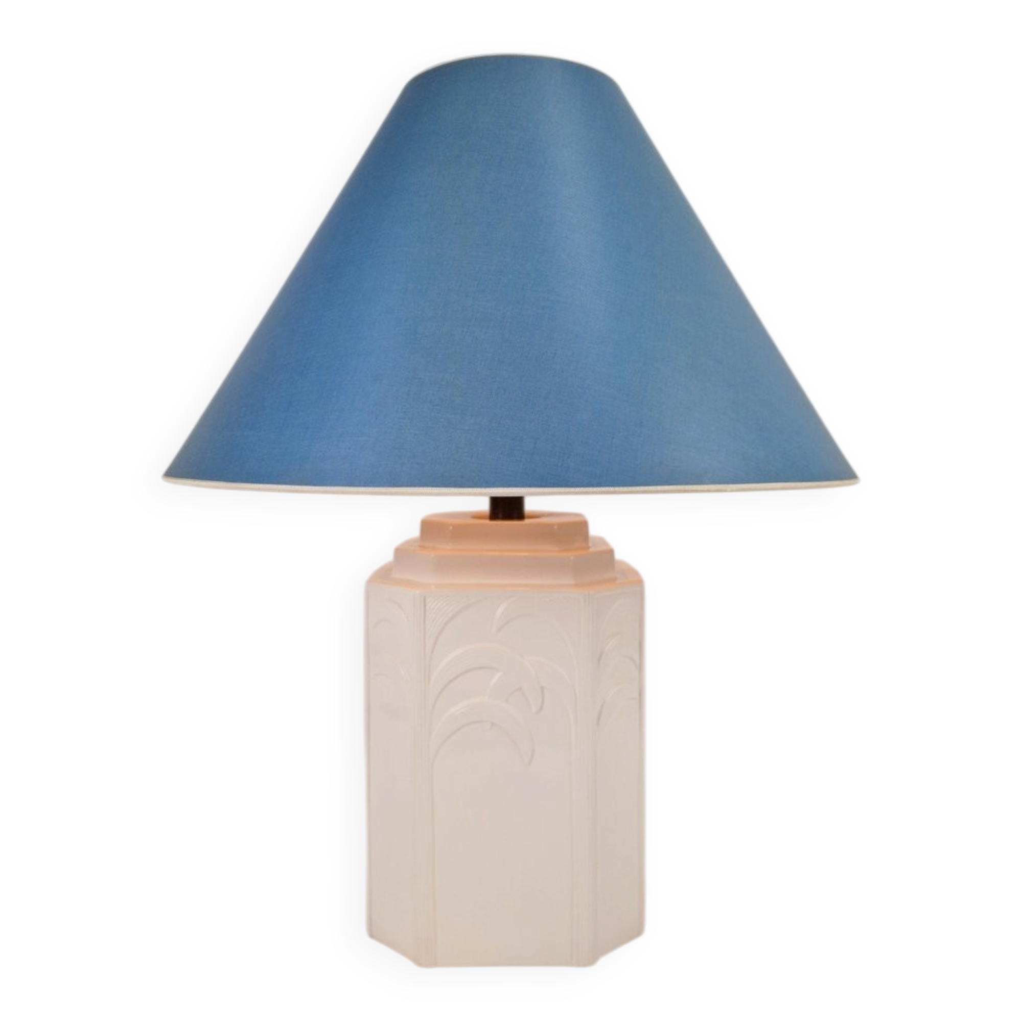 White Ceramic Palm Tree Table Lamp in the style of Serge Roche, 1970s