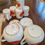 Granite mug, pitcher and sugar bowl set