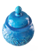 French art deco pottery turquoise vase and cover