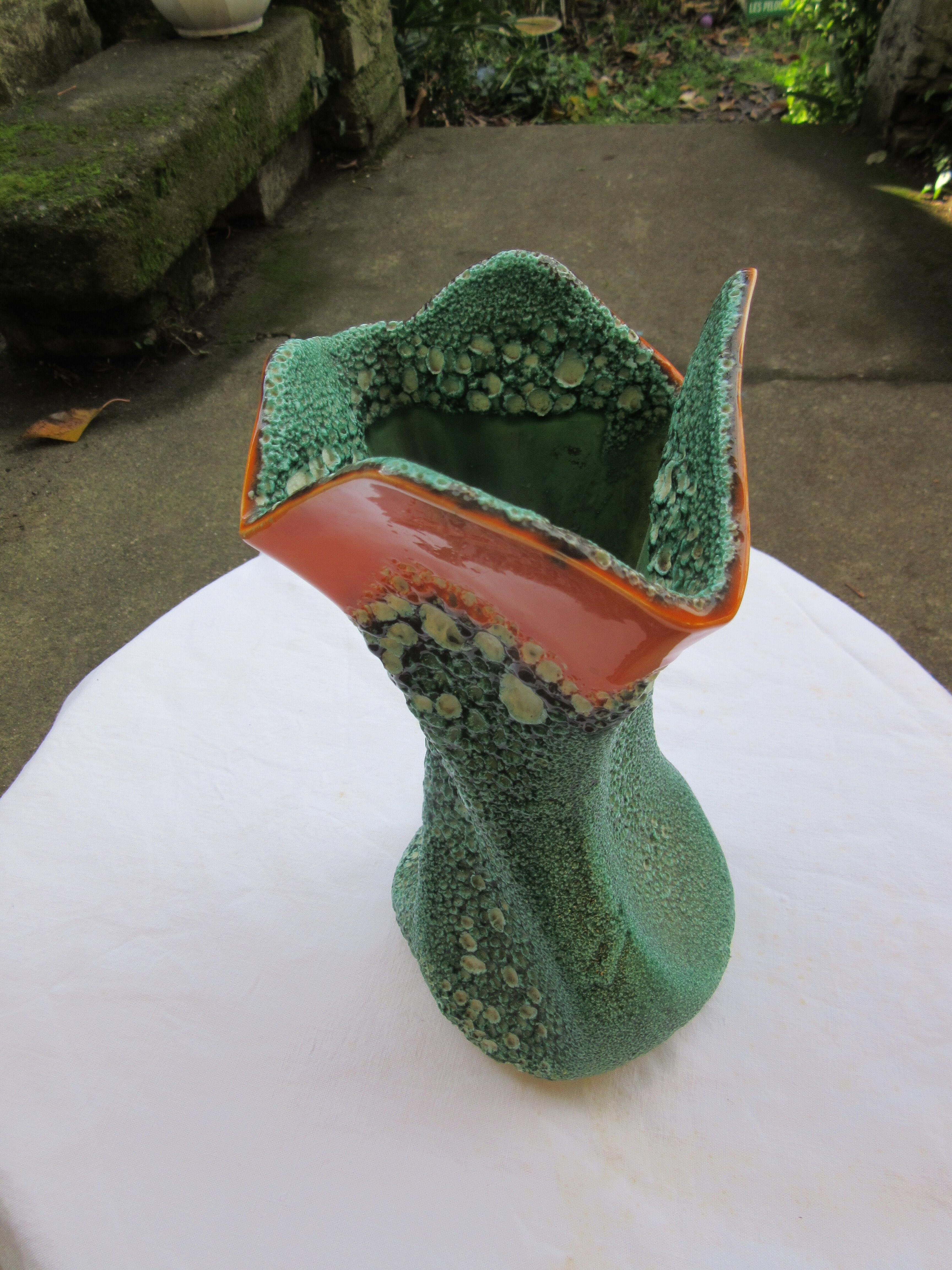 Green and orange vase