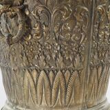 Champagne bucket in brass regrowth silver with lion handles, 1900s