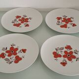 Set of 4 flat plates - Arzberg earthenware factory 1960/70