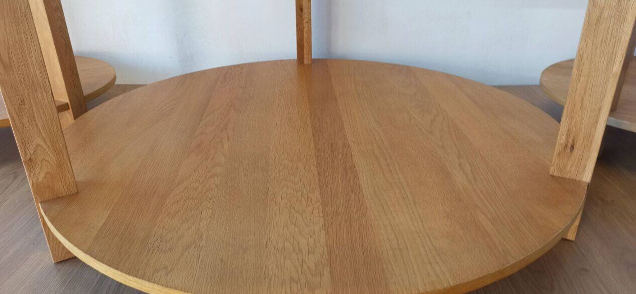 Round Tables with Glass Tops, Set of 3.