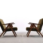 Mid Century Easy Chair Model B - 310 Var in Forest Green Velvet
