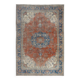 Vintage Handmade Turkish Wool Area Rug. Traditional One of a kind Large Carpet