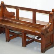 Victorian Double-Faced Carved Walnut Gallery Bench