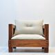 Fauteuil en chêne massif — reconstruit en 100 % laine vierge