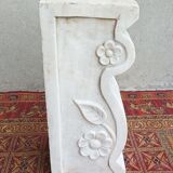 Sculpted Carrara marble stool column