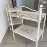 2 tables chevet laiton - marbre