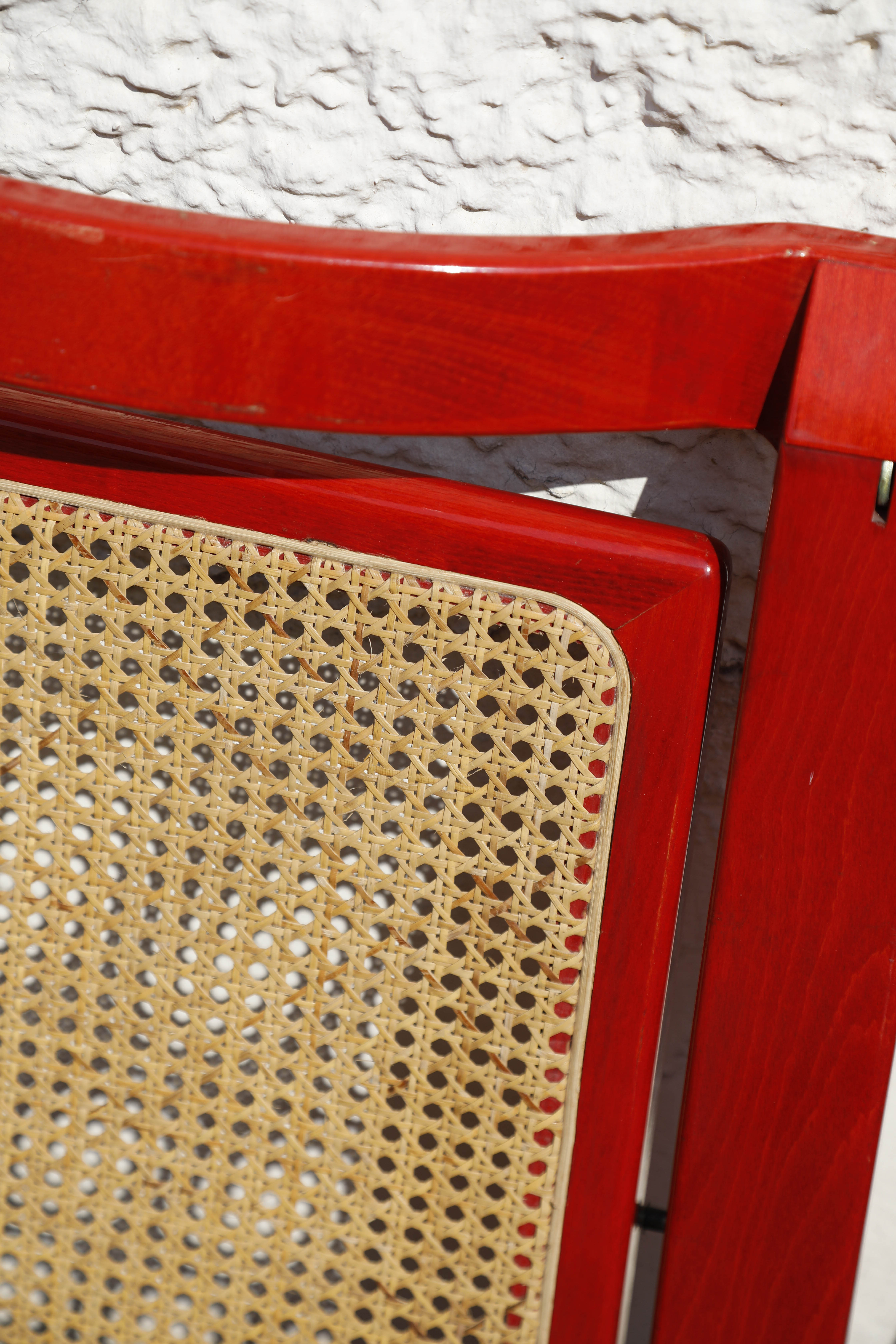 Pair folding canne chairs Bazzani 1960