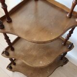 Vintage corner shelf on legs 5 levels turned wood