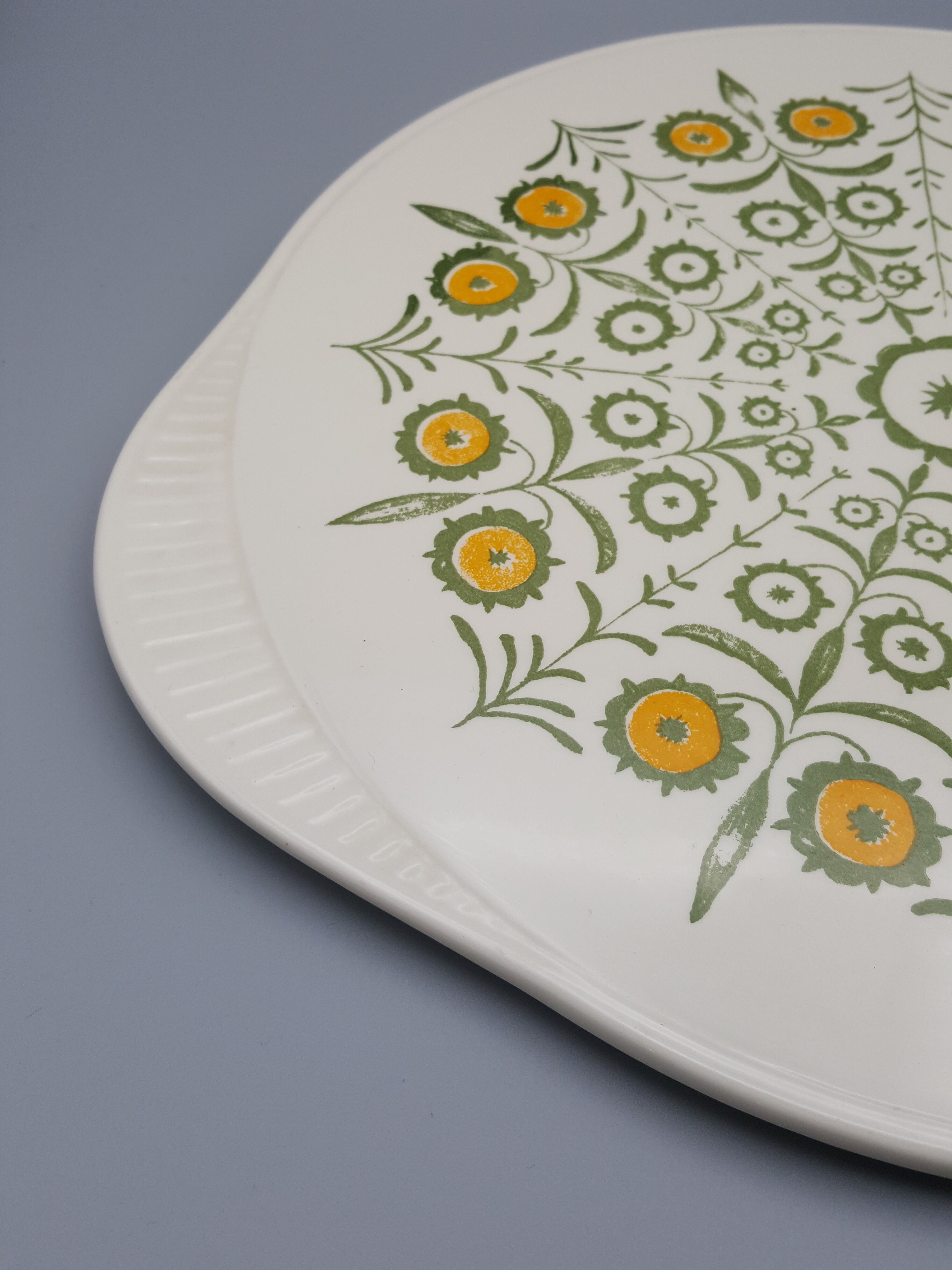 ceramic pie dish edelkeramik grunstadt floral decoration