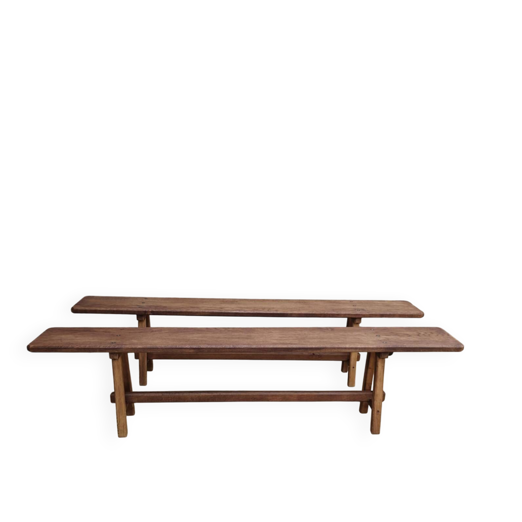 Pair of oak benches