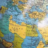 Globe terrestre lumineux en verre 50’s/60’s