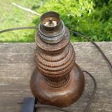 Art Deco turned wood lamp
