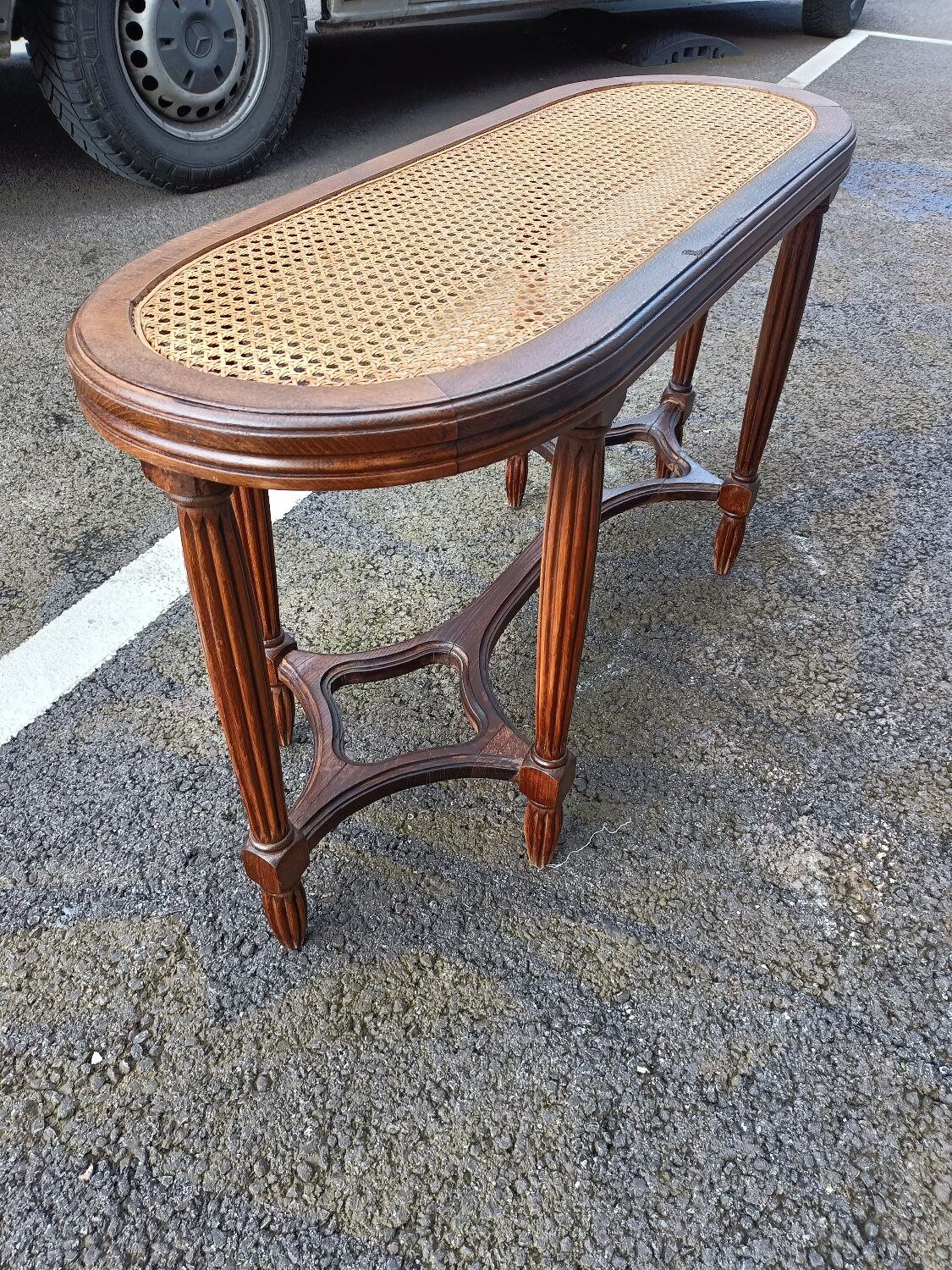 Banquette de piano bois style louis XVI