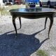 Napoleon III black lacquered wood and brass table