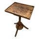 Old primitive wooden tripod pedestal table