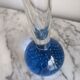 Vintage fine soliflore glass vase with blue ball in bubbled glass Murano at the base