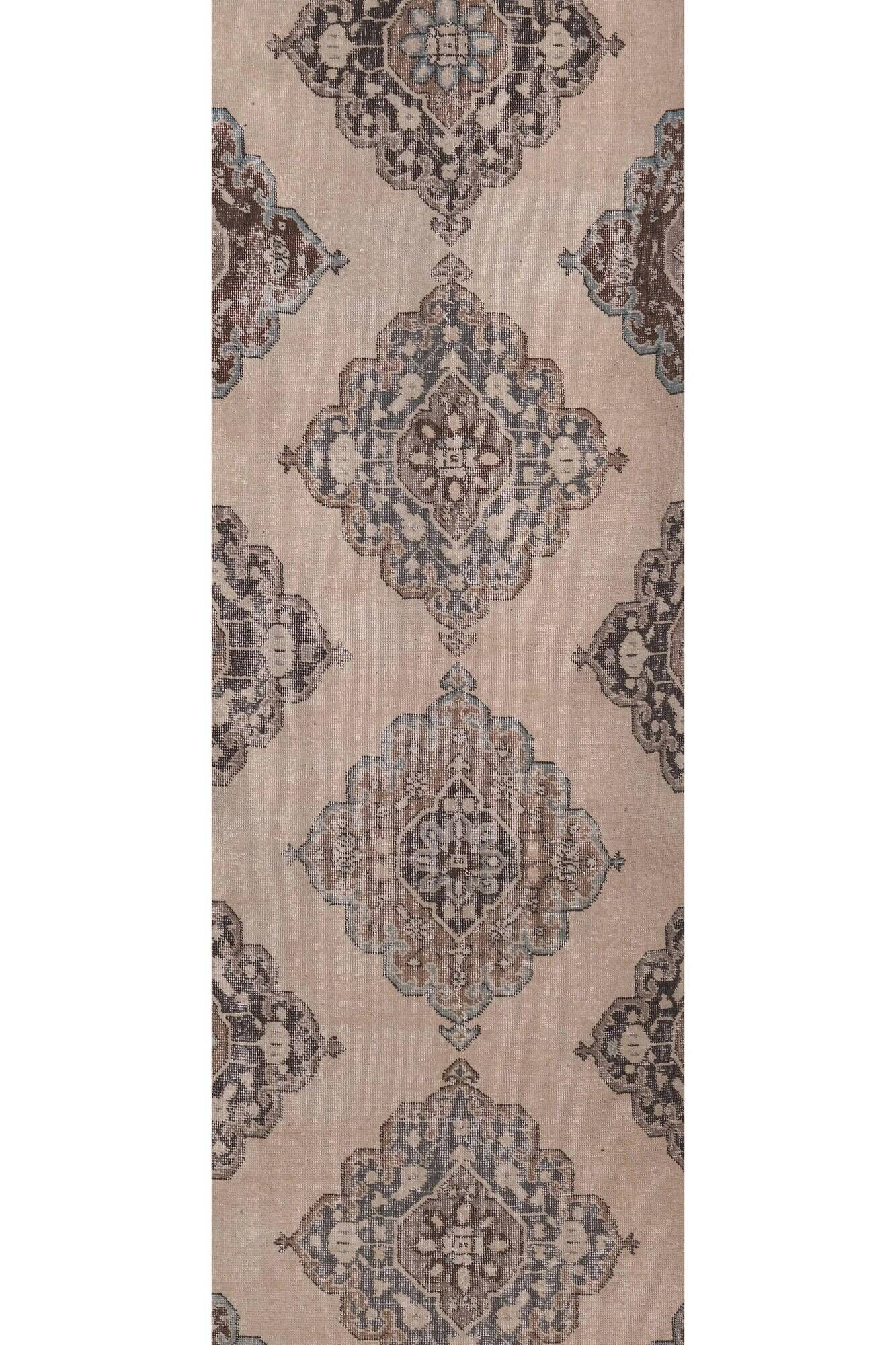 Vintage Turkish hallway rug 86x746 cm