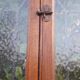 Oak entrance door and its frame and transom, wrought iron gates