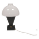 Petite lampe de table élégante avec perforations et abat-jour en verre opale blanc laiteux