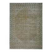 1970s Vintage Persian Handknotted Wool Green Oversize Area Rug 271x382