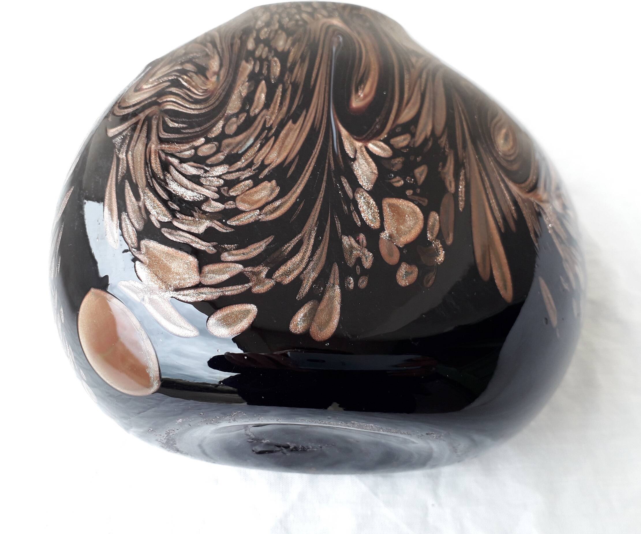 Nason glass vase with metal inclusions