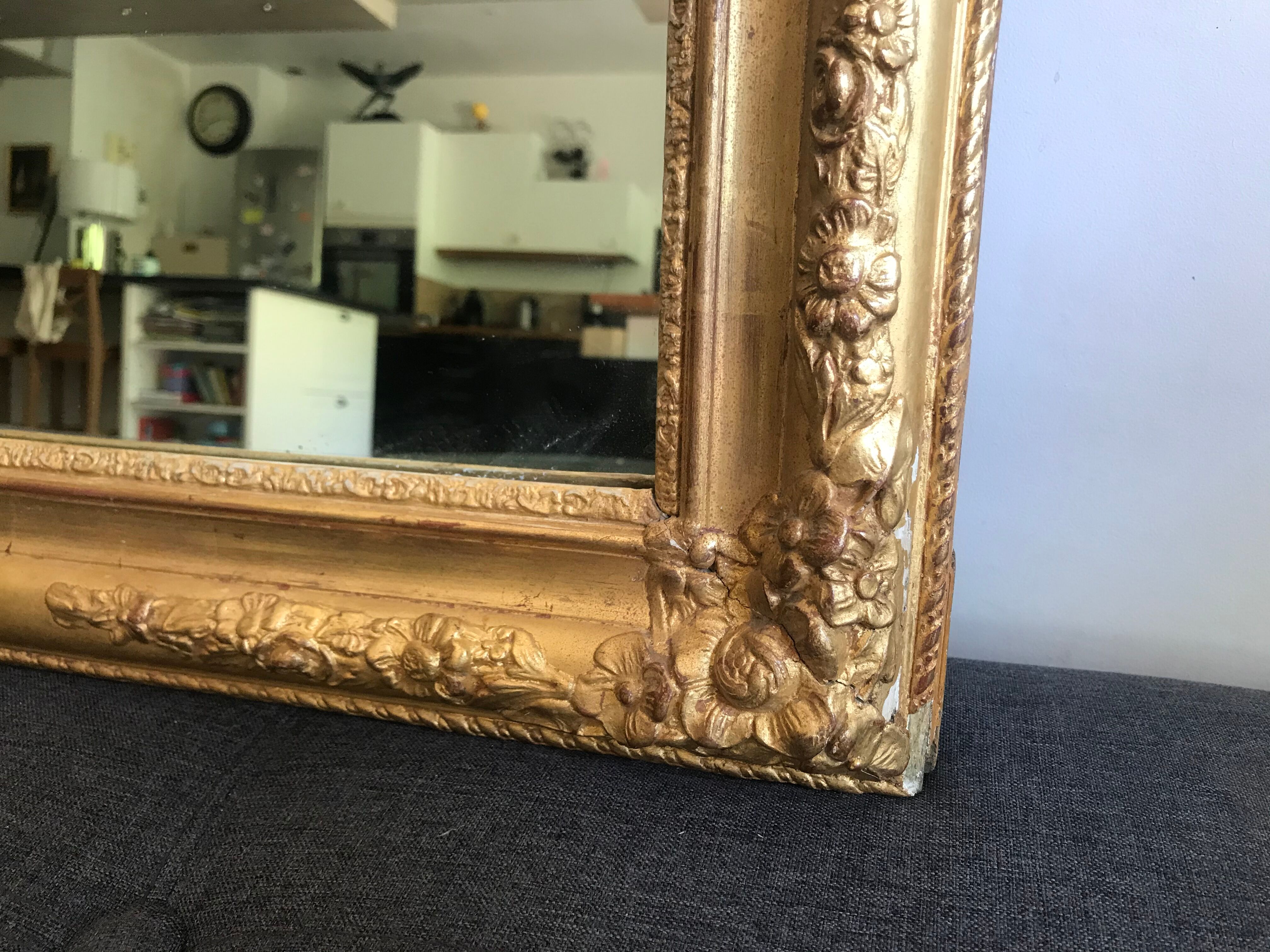 Golden mirror 84x63cm