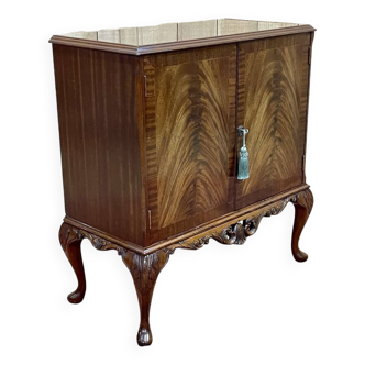 1950s Chippendale Mahogany Sideboard with Glass Top