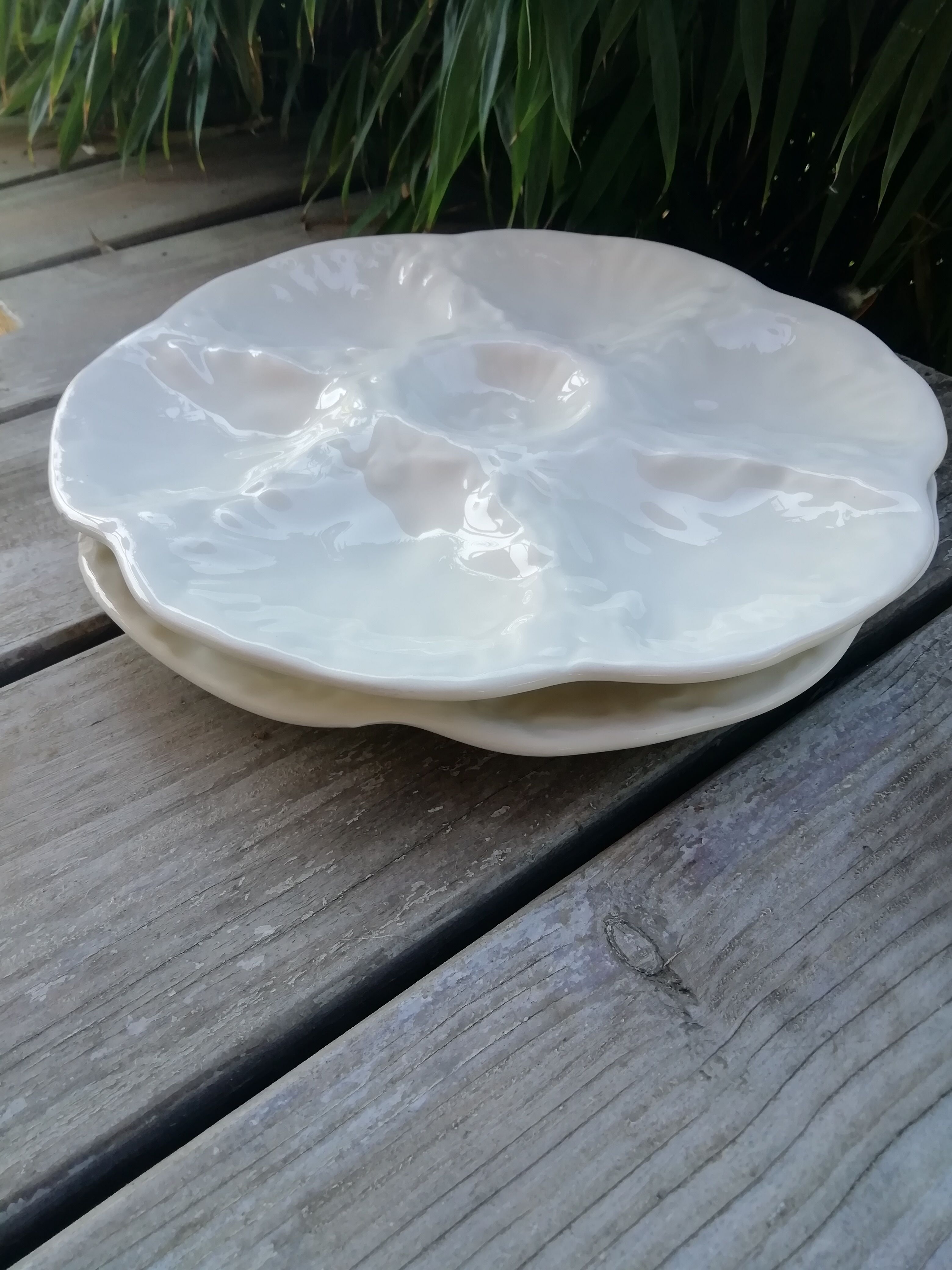 Pair of Gien oyster plates