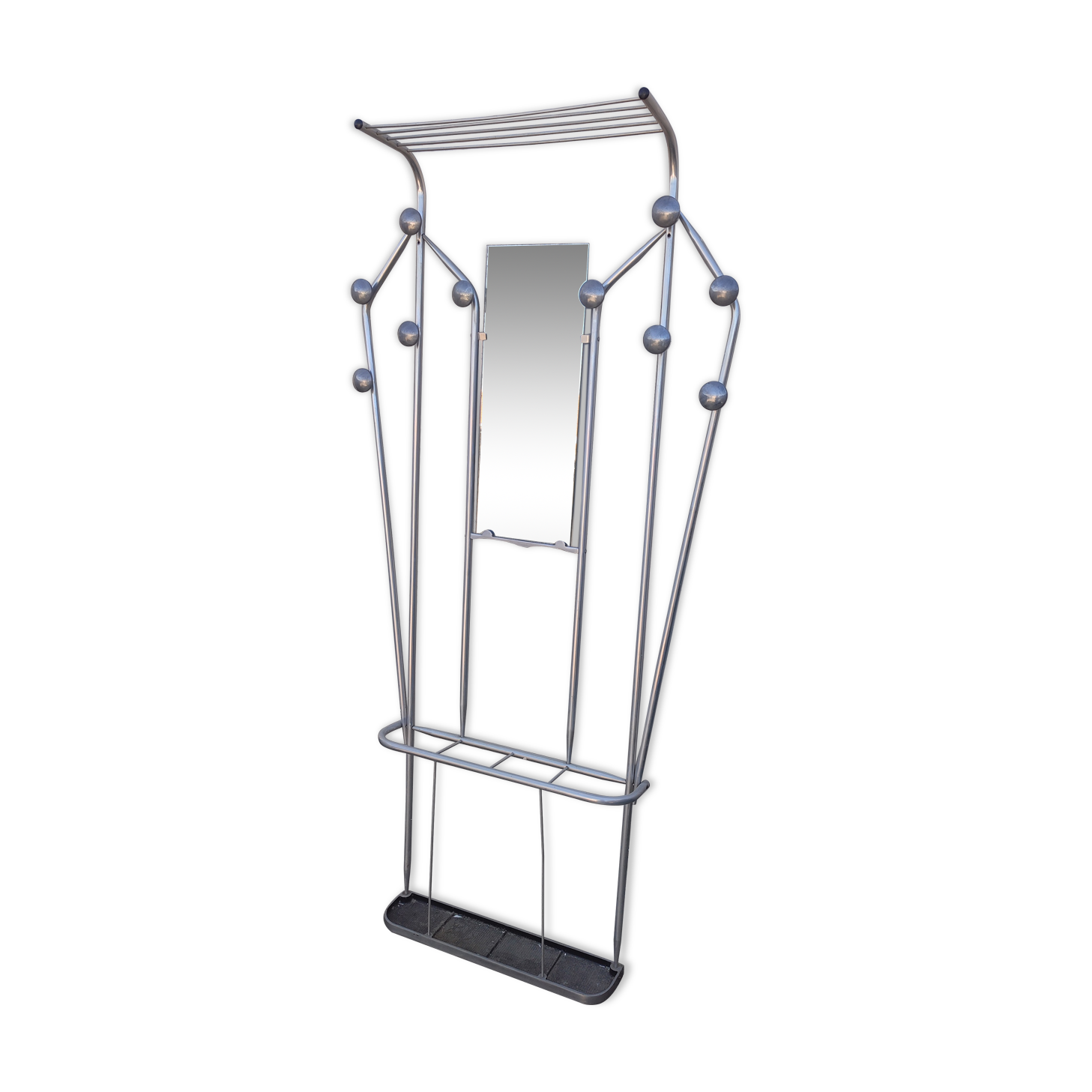 Coat rack and umbrellas aluminum 1950