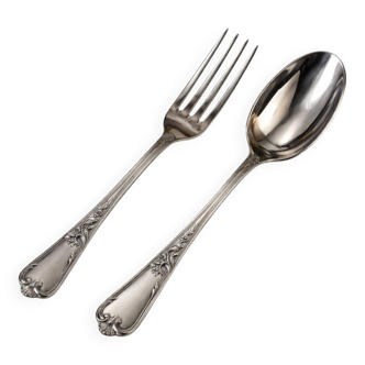 Ercuis dessert service X24 in original box, silver-plated metal.