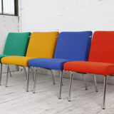 Red Vostra armchair designed by Jens Risom for Walter Knoll