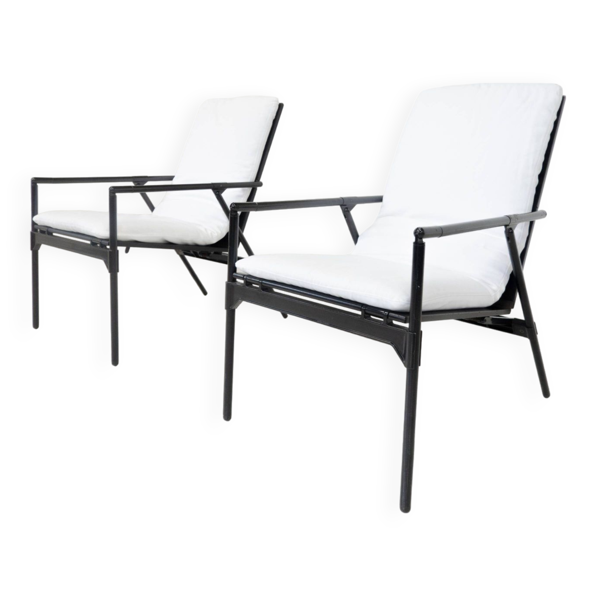 Mid-Century Pair of Foldable Armchairs Nena by Richard Sapper for B&B Italia, 1984
