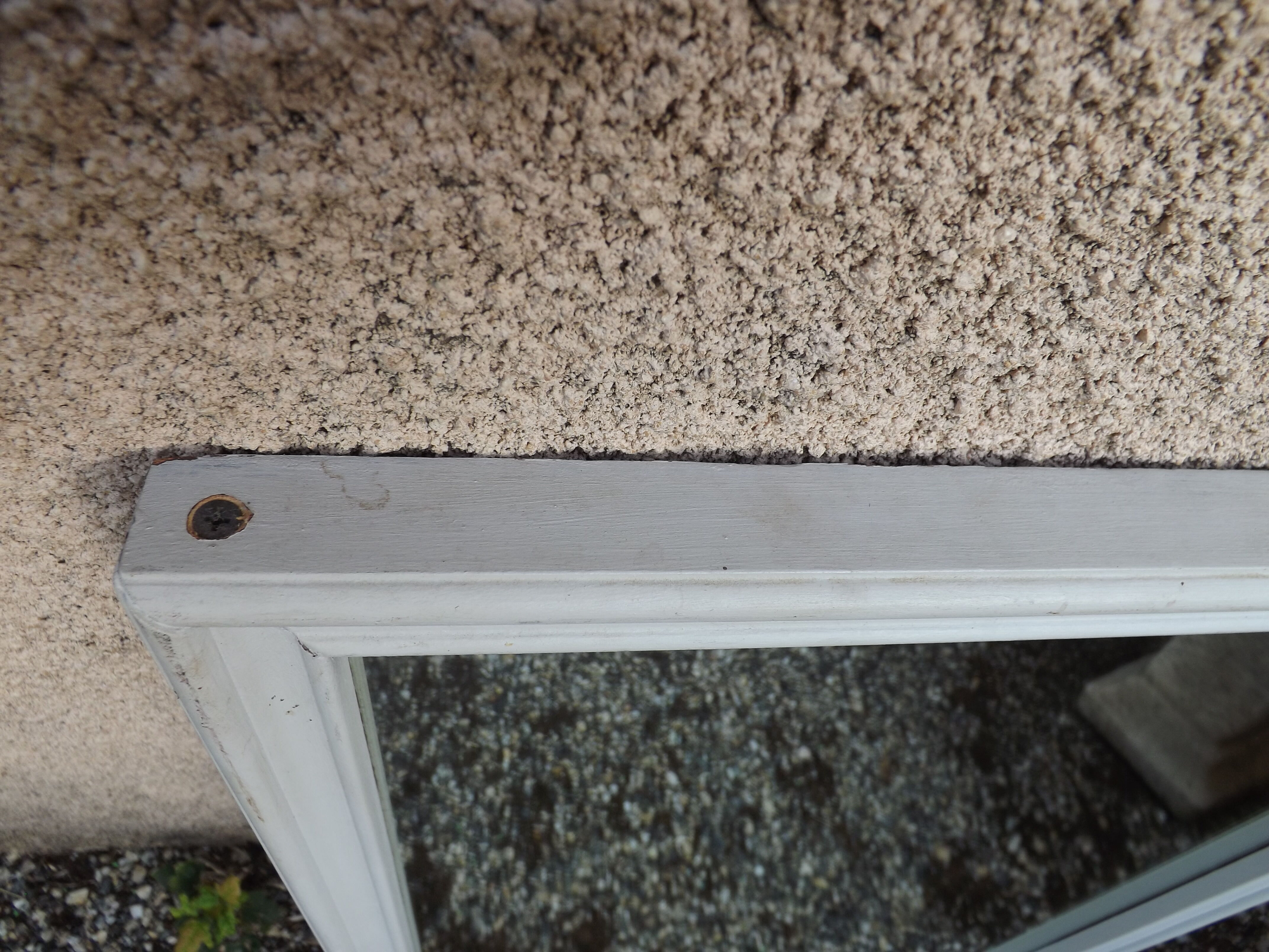 Vintage mirror in a frame made of oak wood patina gray painted 50x703cm