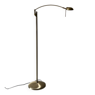 Golden brass reading floor lamp, Texa design.