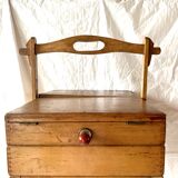 Old large wooden worker - Torck sewing box