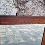 Grand miroir mural vintage en palissandre, années 1970