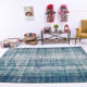 Faded blue carpet rug 301x185cm
