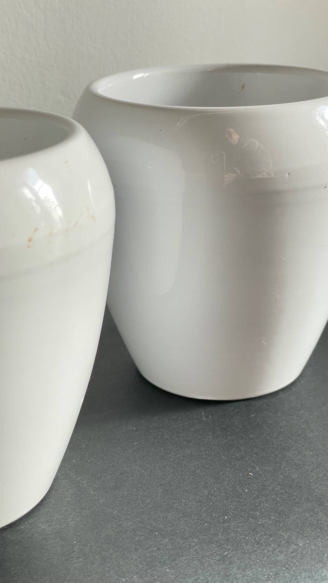 Pair of White Ceramic Candle Holders