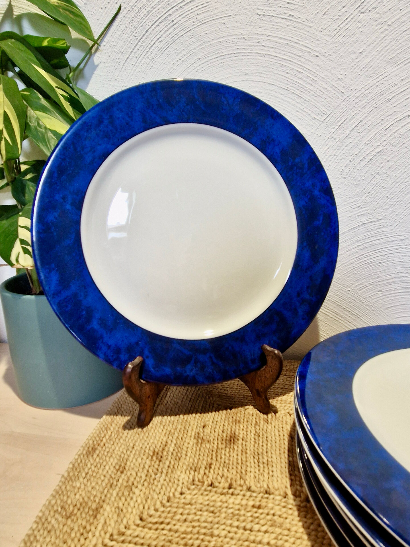 6 plates Philippe Deshoulières Indienne Blue – Limoges porcelain
